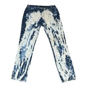 Encore Pants Women's Distressed Bleached Tie Dye Denim‎ Jeans Size 15